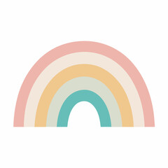 Vector of pastel colored boho rainbow