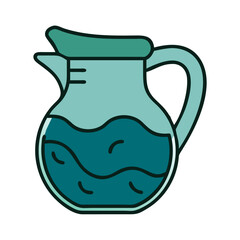 Flat Design Multicolor Kitchen Jug vector icon

