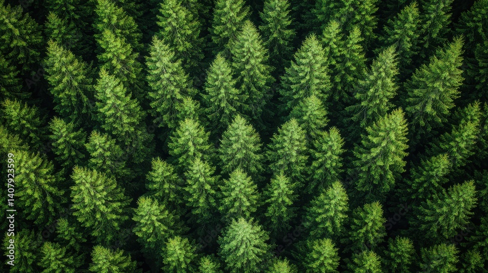 Poster drone view botanical poster aerial shot of nordic lush green pine trees in summer modern scandi banner top view dendritic pattern calm scandinavian forest background bird s eye view from above