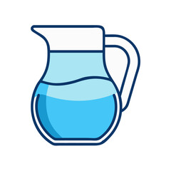Blue water Pitcher icon Vector Illustration