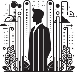 Obraz premium Vertical bar profile vector