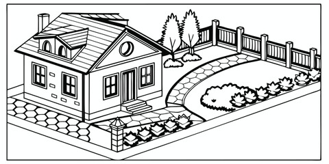 vector drawing of a house