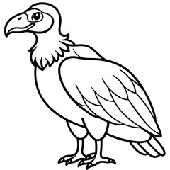 Fototapeta premium Monochrome Vulture Outline Illustration