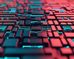 Obraz premium Abstract representation of digital pathways being monitored by AML algorithms, preventing money laundering in global finance