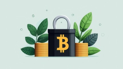 Illustration of blockchain nodes securing financial transactions for AML compliance, decentralized finance protection