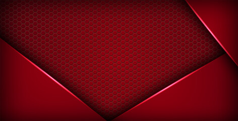 abstract red light background gradient shapes. red color hexagon mesh pattern decoration. eps10 vector