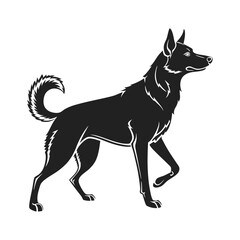 a high quality black silhouette of a standing dog