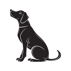 a minimalist black silhouette of a-dog