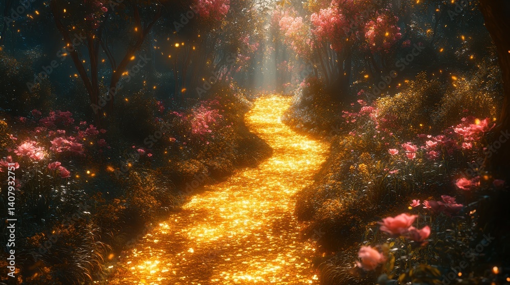 Poster enchanted journey down the golden path to oz concept fantasy photoshoot golden path enchanted journe