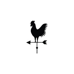 Fototapeta premium Silhouette of Rooster on a Traditional Weather Vane.