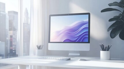 Fototapeta premium Modern workspace with computer