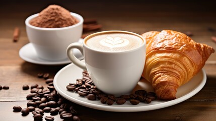 croissant creamy coffee