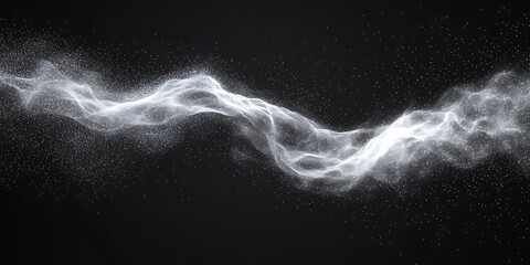 Abstract White Stream on Dark Background