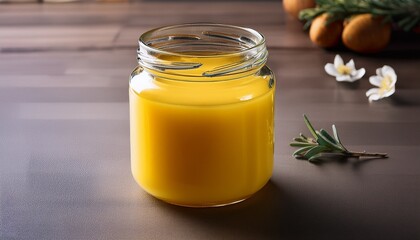 ghee glass jar mockup kitchen background