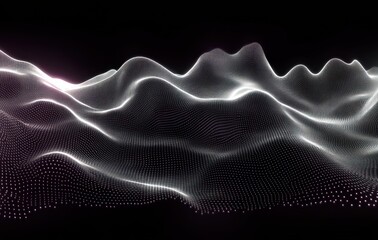 Obraz premium Digital Waves and Points Structure Concept in Science and Technology Networks and Internet Big Data