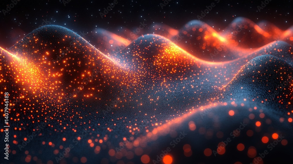 Aufkleber futuristic ai voice agent processing sound waves in a digital space,stock photo