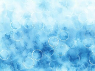 Abstract Background Watercolor Soft Blue White Circular Patterns