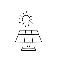 vector illustration of a solar panel. renewable energy icon.