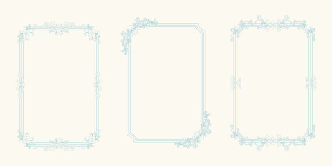 A set of hand-drawn vintage elegant frame. Vector illustration