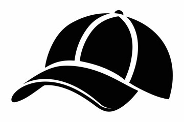 baseball cap silhouette vector illustration black