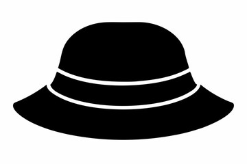 bucket hat silhouette vector illustration black