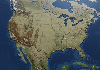 usa map of united states america us