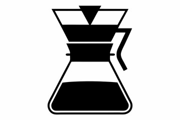 chemex coffee maker silhouette vector illustration