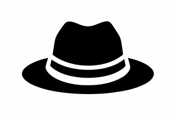 fedora hat silhouette vector illustration black