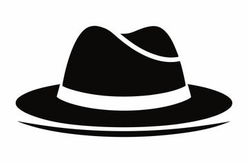 fedora hat silhouette vector illustration black