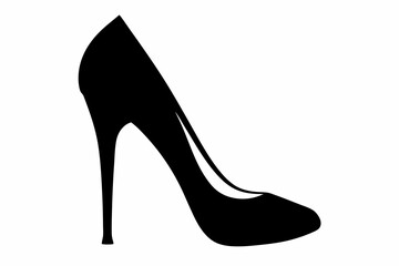 high heels pair silhouette vector illustration black
