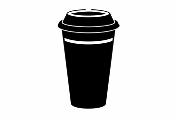 reusable coffee tumbler silhouette vector illustration