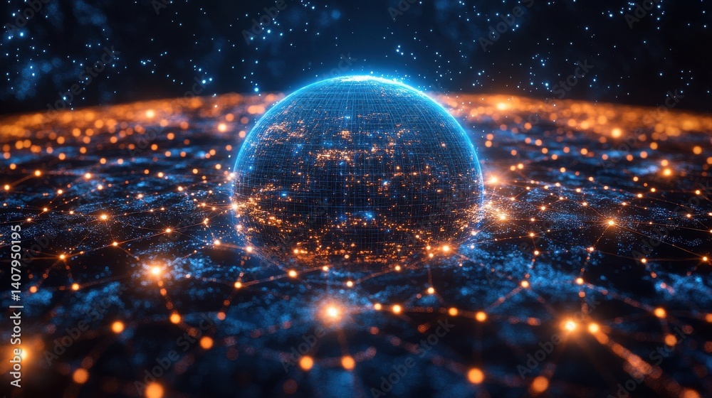 Aufkleber global it solutions network digital technology