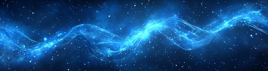 Abstract blue swirling cosmic nebula