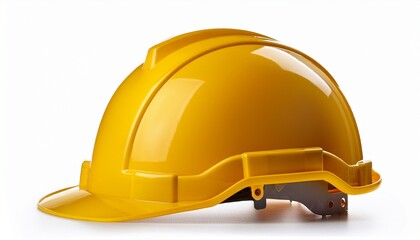 Fototapeta premium yellow safety construction helmet isolated on white background