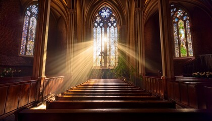 Fototapeta premium light going through a church window