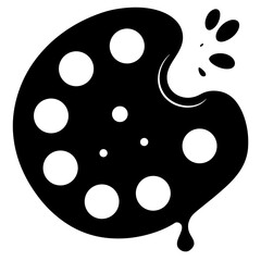 Fototapeta premium Silhouette of a painter's palette with paint