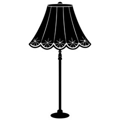 Silhouette of a vintage floor lamp design