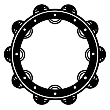 black tambourine musical instrument clip art preview