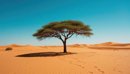 Fototapeta premium Isolated Tree in Sahara