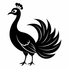 Peacock Silhouette – Clean Vector Art