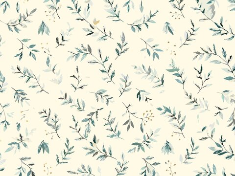 seamless pattern with flowers and leaves, floral pattern for textile design and digital papers, seamless background with green leaves, seamless floral pattern, seamless pattern with leaves