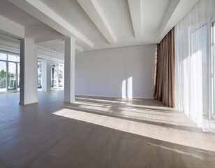 Fototapeta premium empty light room interior
