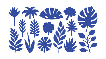 Fototapeta premium A Collection of Diverse Plant Silhouettes, Offering a Natural and Stylized Element for Modern and Organic Design Applications.