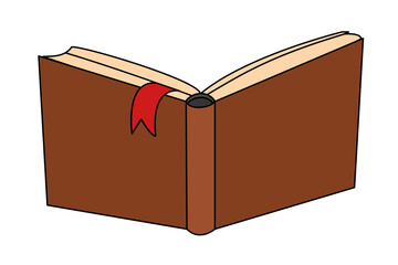 vector open book isolated on transparent background. Hand drown design element. 