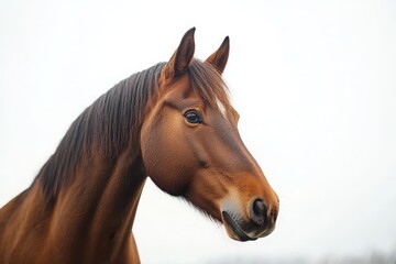 Fototapeta premium brown horse isolated on white background