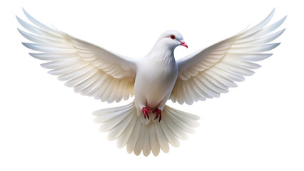 Obraz premium white dove flying isolated on white background PNG. GENERATIVE AI