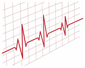 Fototapeta premium Heartbeat ECG Line on Gridded Background 