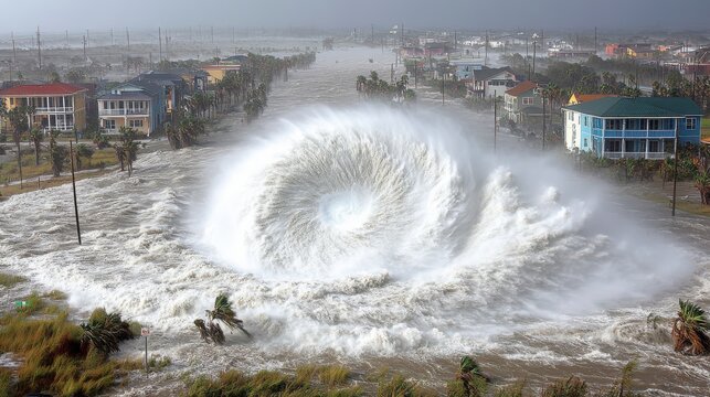 hurricane milton on windy weather radar 5 category storm hit florida peninsula,stock image