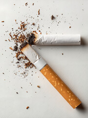 extinguished cigarette concept stop smoking, world no tobacco day campaign

