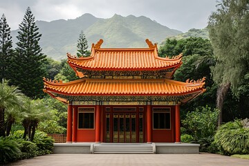 chinese pavilion in the park